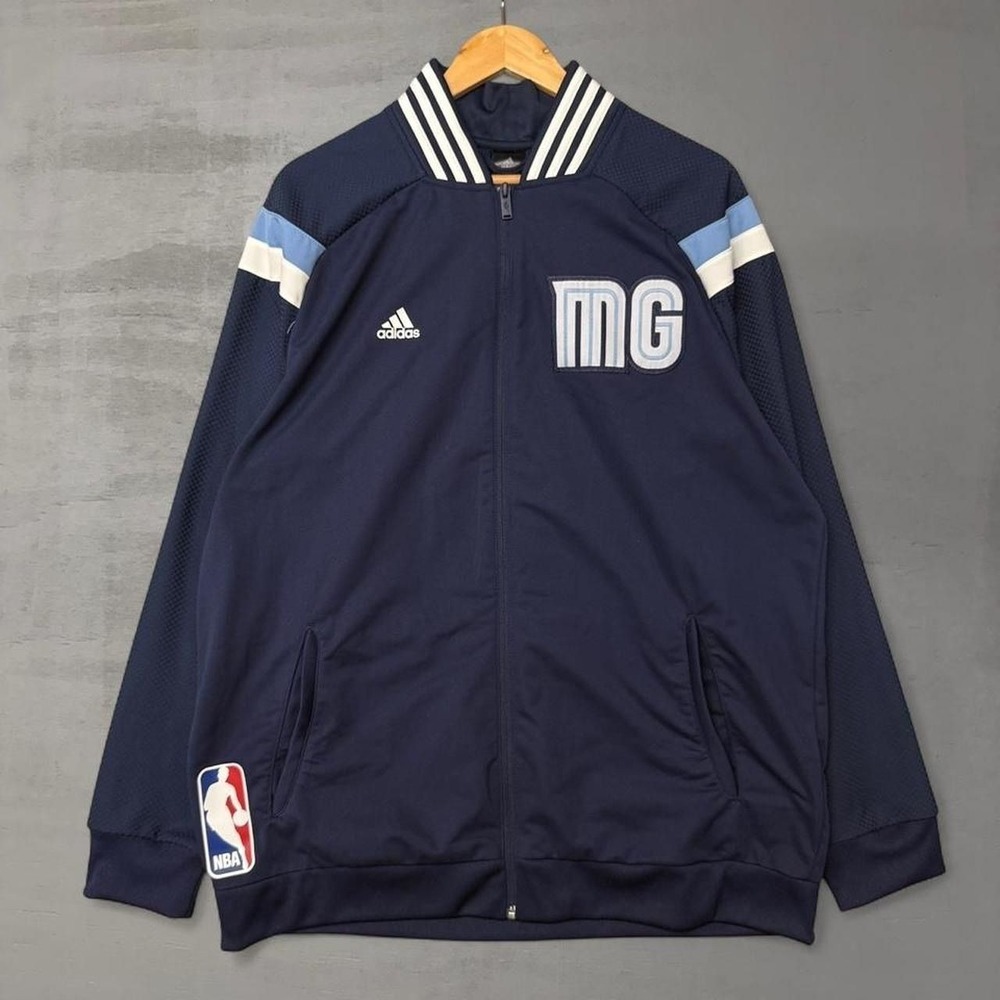 Adidas NBA Memphis Grizzlies Track Warmup Jacket Navy Blue Full Zip MG Patch XL